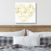 Goud en wit Confetti hart Canvas Afdruk (Insitu (Slaapkamer))