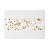 Goud en wit Confetti Wedding Belly Band Uitnodigingen Wikkel (Achterkant Voorbeeld)