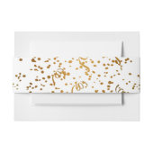 Goud en wit Confetti Wedding Belly Band Uitnodigingen Wikkel (Voorkant Voorbeeld)