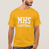 Goud en Wit Custom Basketball Team Spirit T-shirt (Voorkant)