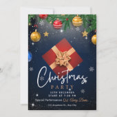 Goud en wit Custom Branded Christmas Party Kaart (Voorkant)