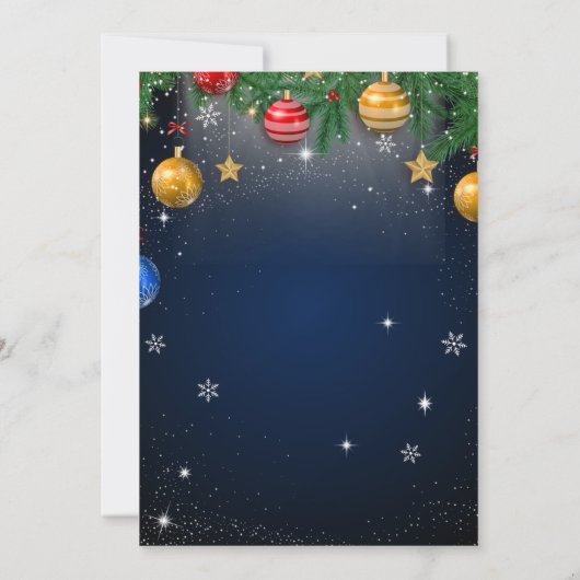 Goud en wit Custom Branded Christmas Party Kaart (Achterkant)