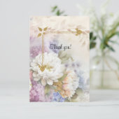 Goud en wit Dahlias kaarslicht Bedankkaart (Staand voorkant)