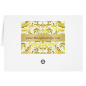 Goud en wit Damasetabel nummer, gevouwen kaart (Achterkant Horizontaal)