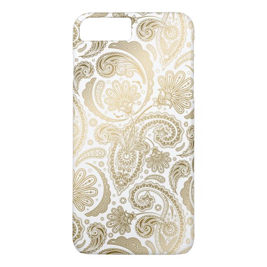 Goud en wit  Damaskers Paisley Lace Case-Mate iPhone Case (Achterkant)