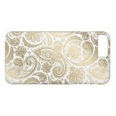 Goud en wit  Damaskers Paisley Lace Case-Mate iPhone Case (Achterkant (Horizontaal))