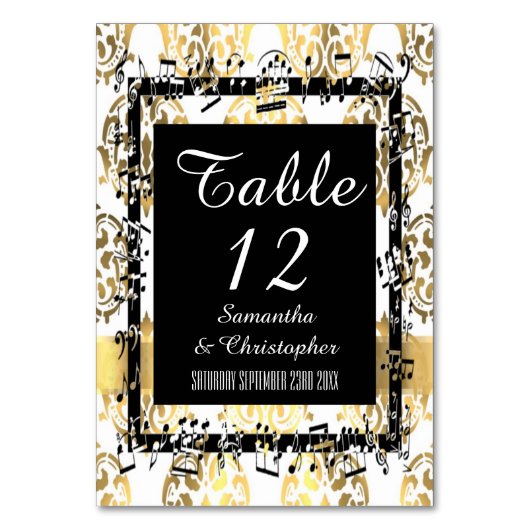 Goud en wit damast en zwart kaart (Voorkant)