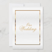 Goud en Wit Damast - Huwelijk Kaart (Achterkant)