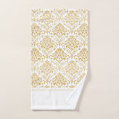 Goud en wit damast monogram 2 bad handdoek (Handdoek)