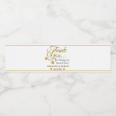 Goud en wit dank u huwelijksfeest gunst waterfles etiket (Enkel label)