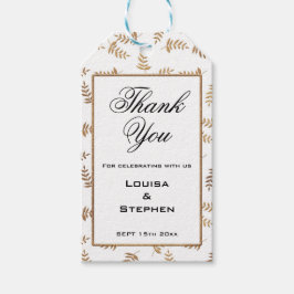Goud en Wit Dank u Labels Cadeaulabel