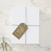 Goud en Wit Dank u zo veel Lettering Cadeaulabel (Met Touw)