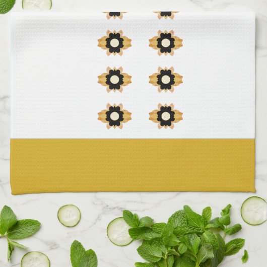 Goud en wit decoratief theedoek (Gevouwen)