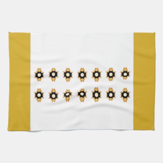 Goud en wit decoratief theedoek (Horizontaal)