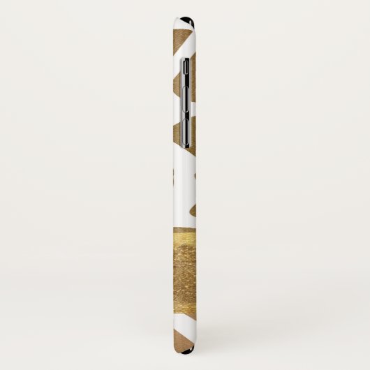 Goud en Wit Dierenpatroon met Gouden Glitter Case-Mate iPhone Case (Achterkant/links)
