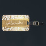 Goud en wit Dierenprint met Gouden Glitter Bagagelabel<br><div class="desc">Gouden en witte Snake Animal Print met Gouden Glitter Sparkles Bagagelabel. Dit label is ideaal voor terug naar school,  werk of reizen.</div>