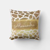 Goud en wit Dierenprint met Gouden Glitter Kussen (Voorkant)