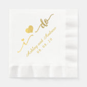 Goud en wit doe ik | Trouwpapier servet (Voorkant)