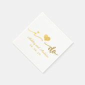 Goud en wit doe ik | Trouwpapier servet (Hoek)