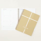 Goud en Wit Eenvoudig Kruis Planner (Display)