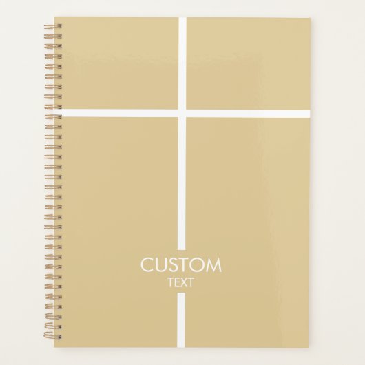 Goud en Wit Eenvoudig Kruis Planner (Voorkant)