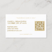 Goud en Wit Eenvoudig Kruis Visitekaartje (Achterkant)