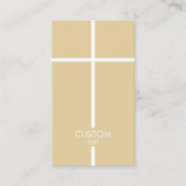 Goud en Wit Eenvoudig Kruis Visitekaartje (Voorkant)