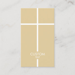 Goud en Wit Eenvoudig Kruis Visitekaartje