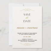 Goud en wit eenvoudige minimalistische huwelijksui kaart (Voorkant)