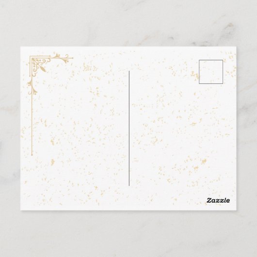 Goud en wit elegant briefkaart (Achterkant)