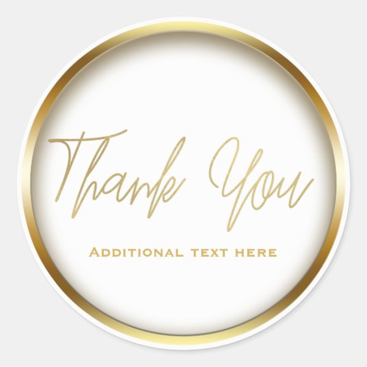 Goud en wit, elegant, eenvoudig glam ronde sticker (Voorkant)