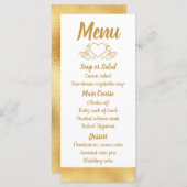 Goud en wit Elegant Menu Glam Bruiloft Partij (Voorkant / Achterkant)