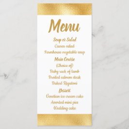 Goud en wit Elegant Menu Glam Bruiloft Partij