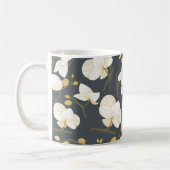 Goud en wit elegant orchid floral modern grijs koffiemok (Links)
