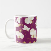 Goud en wit elegant orchidee, modern koffiemok (Links)