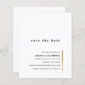 Goud en wit. Elegant simpele typografie bruiloft (Voorkant / Achterkant)