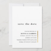Goud en wit. Elegant simpele typografie bruiloft Save The Date (Voorkant)