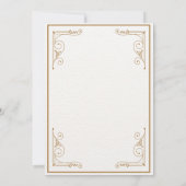 Goud en wit elegant sparen de Datum Uitnodiging (Achterkant)