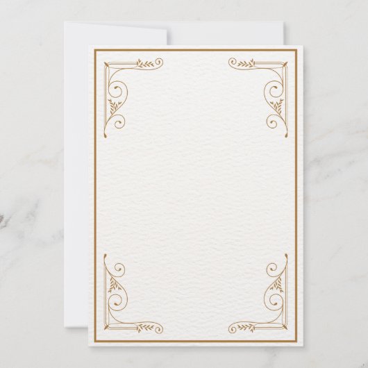 Goud en wit elegant sparen de Datum Uitnodiging (Achterkant)