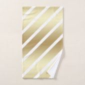 Goud en wit elegant stripes bad handdoek (Handdoek)