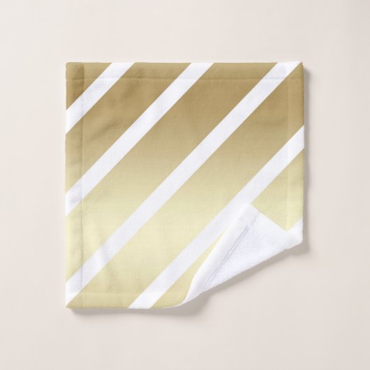 Goud en wit elegant stripes bad handdoek (Wasdoekje)