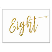 Goud en wit Elegant Tafel nummer acht. Kaart (Achterkant)