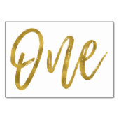 Goud en Wit Elegante Tafel Nummer Een Kaart (Achterkant)