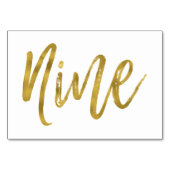 Goud en wit Elegante Tafel Nummer Negen. Kaart (Voorkant)