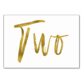 Goud en Wit Elegante Tafel Nummer Twee Kaart (Achterkant)