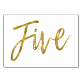 Goud en Wit Elegante Tafel Nummer Vijf Kaart (Achterkant)