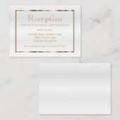 Goud en wit faux satin - Ontvangst Informatiekaartje (Voorkant / Achterkant)