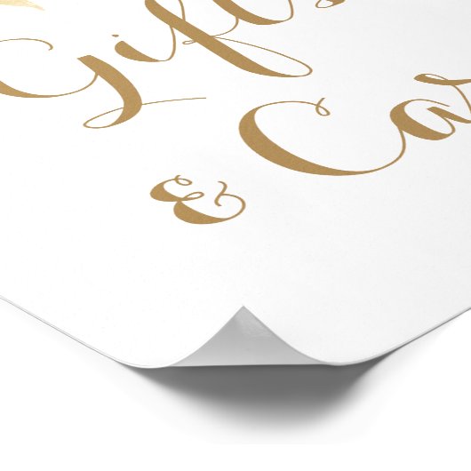 Goud en wit fluitgeschenken en Kaarten Tafel Poster (Hoek)