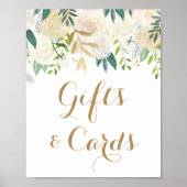 Goud en wit fluitgeschenken en Kaarten Tafel Poster (Voorkant)