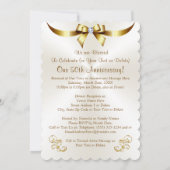 Goud en Wit Foto 50e Jubileum Uitnodigingen (Achterkant)